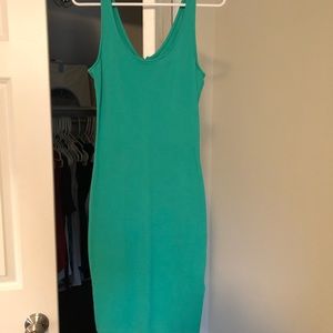 Green midi dress